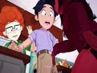 Succubus sucking her classmate's big hentai dick